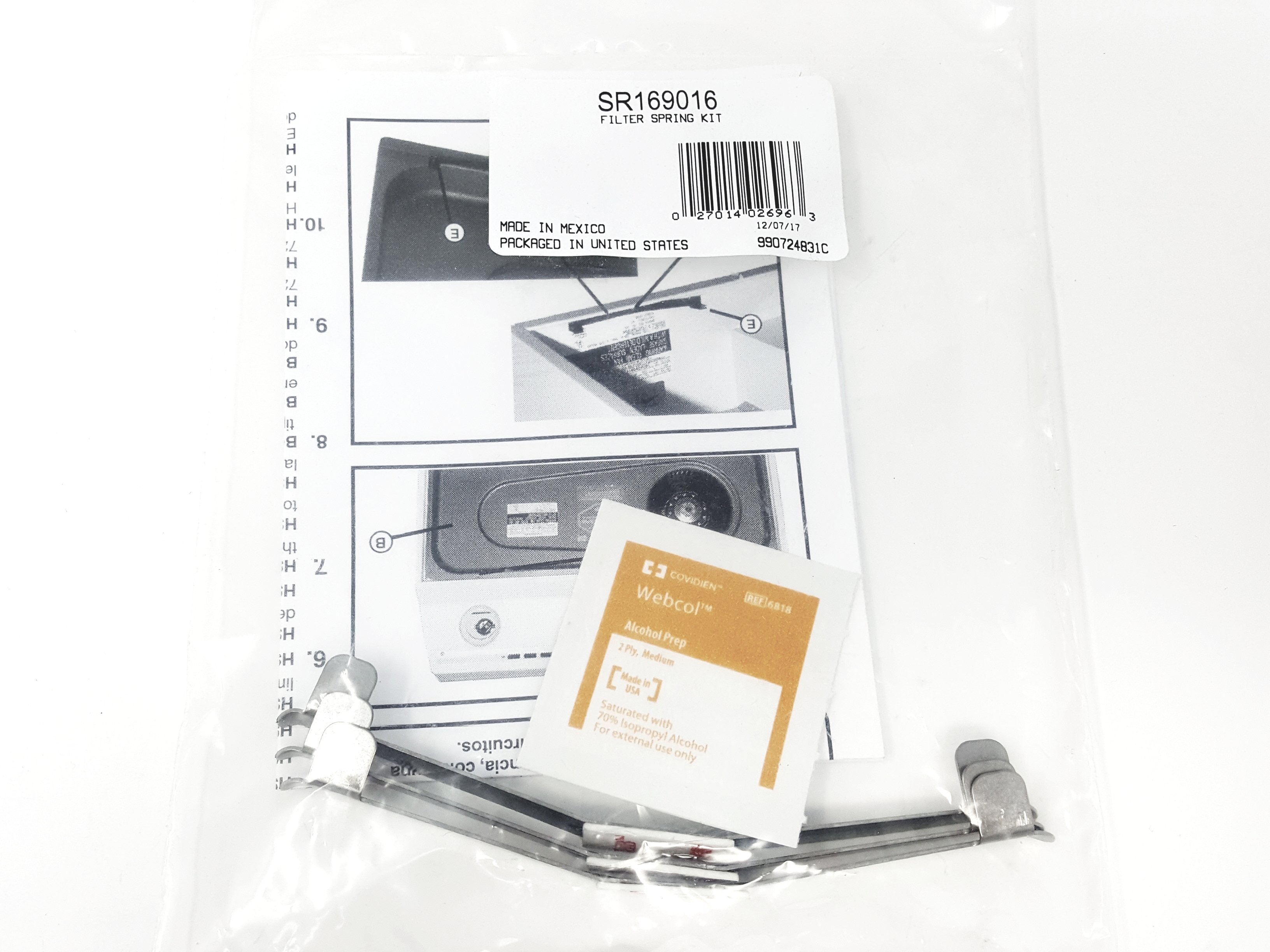 FILTER SPRING KIT (METAL)QS, WS BROAN/